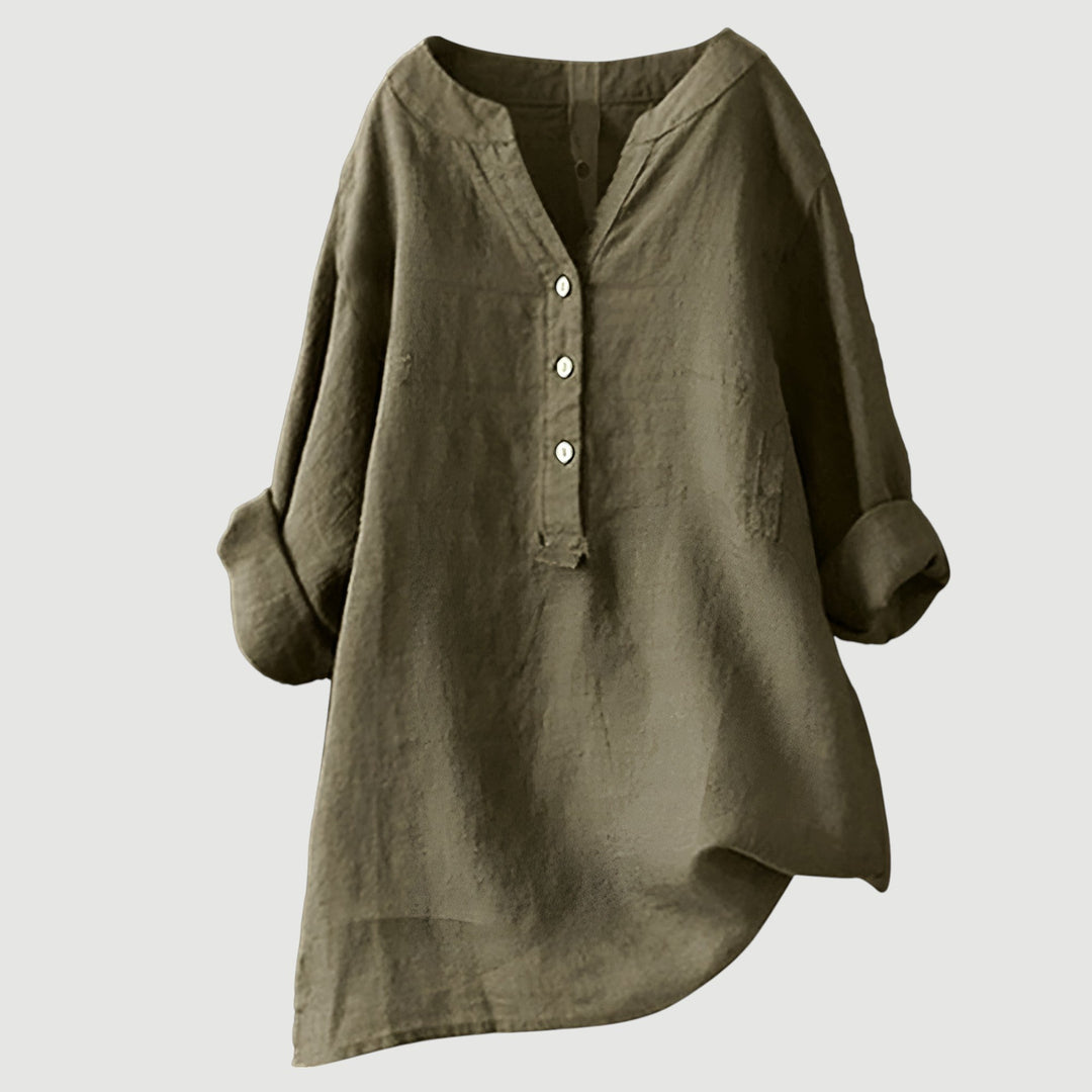 Jonquil | Rilassato Lino Henley Camicetta