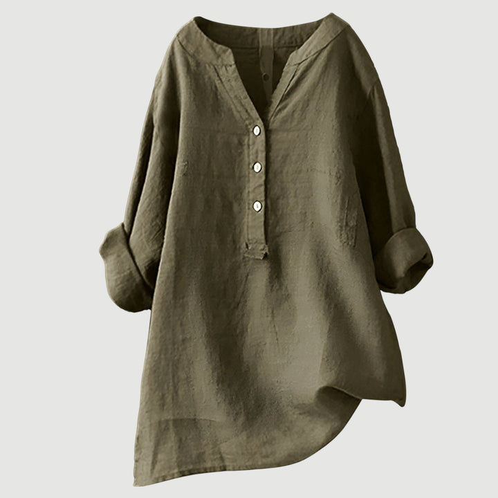 Jonquil | Rilassato Lino Henley Camicetta