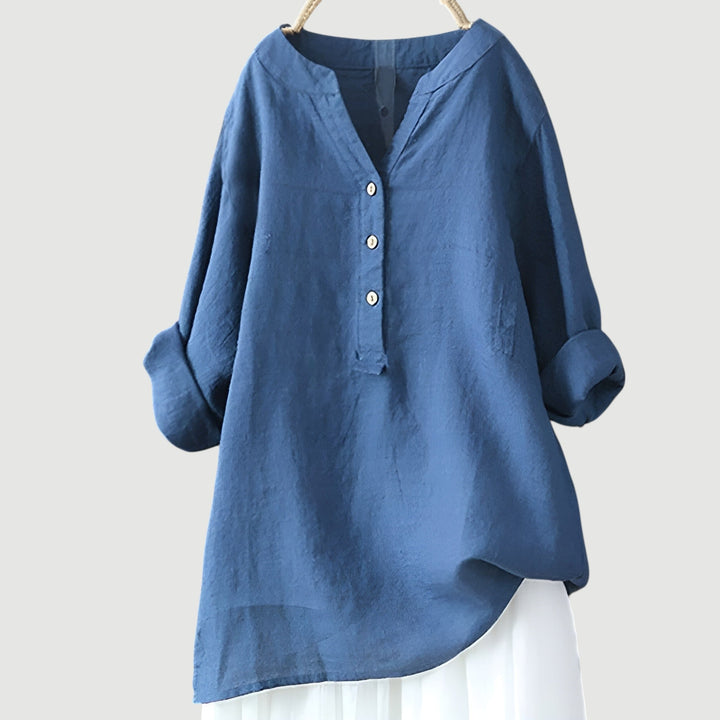 Jonquil | Rilassato Lino Henley Camicetta