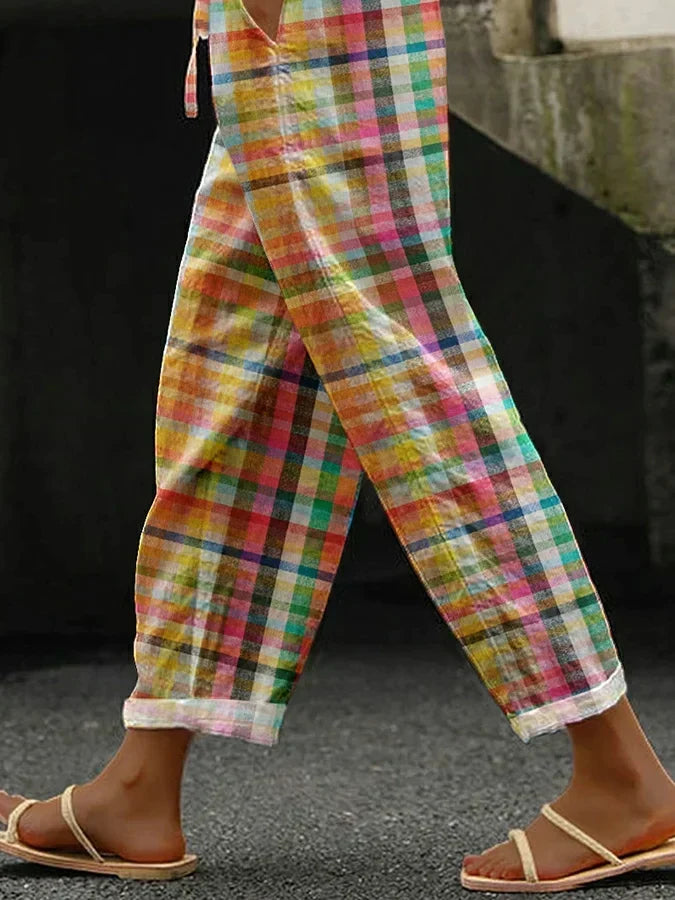 Jean | Checked Gamba Larga Estate Pantaloni