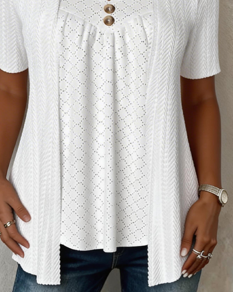 Carol | Layered Collar Patchwork Camicia
