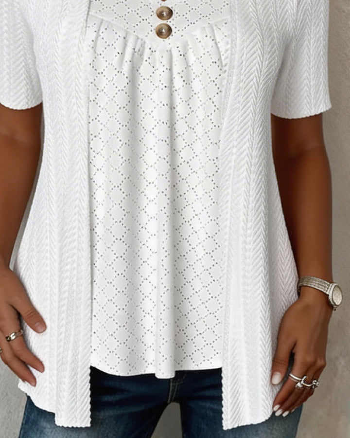 Carol | Layered Collar Patchwork Camicia