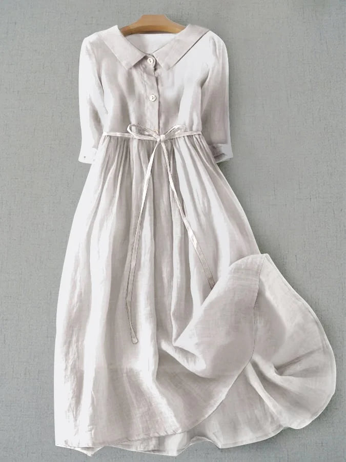 Lux | Elegante Half Sleeve Pizzo-Up Waist Abito