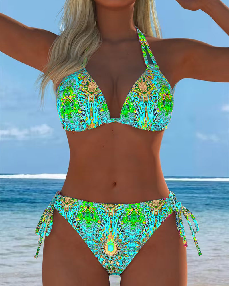 Mel | Colourful Halter-Stampa Bikini