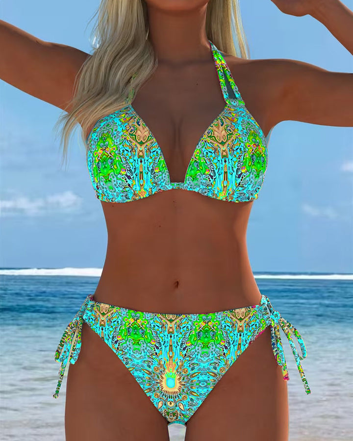 Mel | Colourful Halter-Stampa Bikini