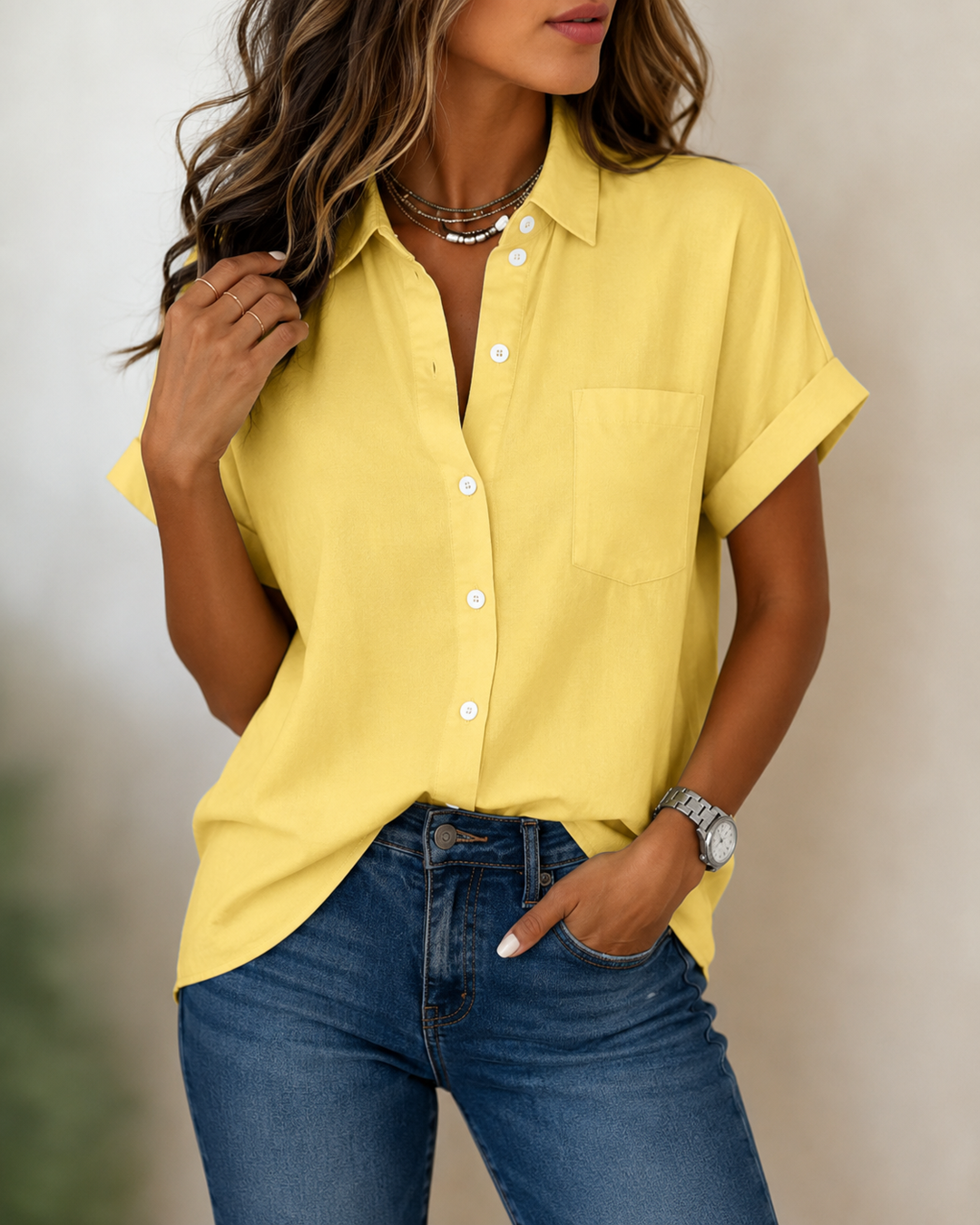 Lucinda | Camp Collar Cotone Camicia