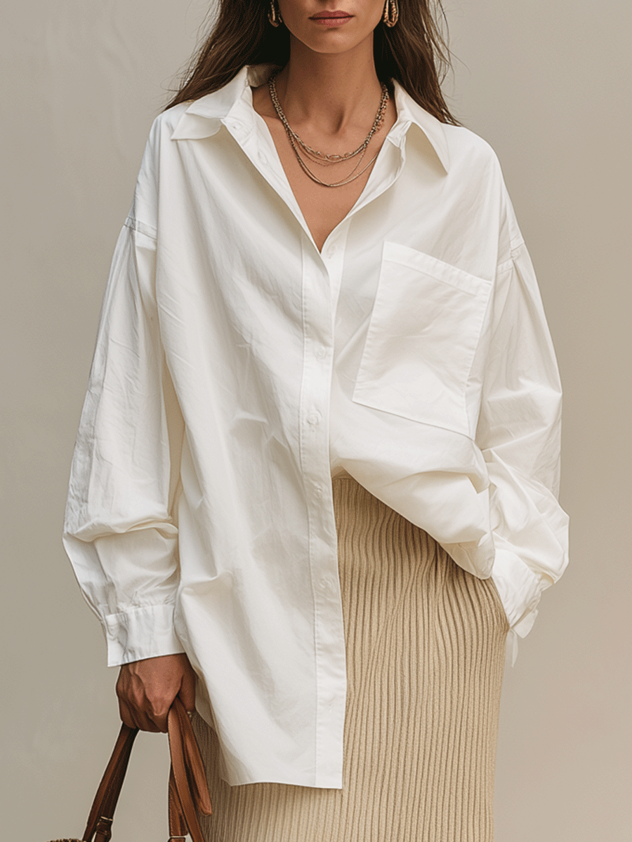 Uma | Bohémien Bianco Camicia & Morbido a Coste
