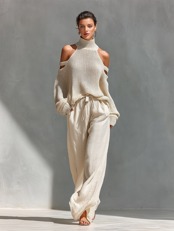 Sophie | Completo in Maglia Beige