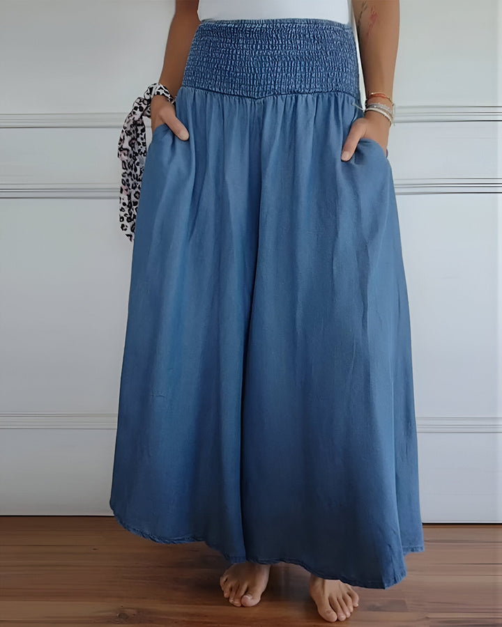 Trudy | Comfort Gamba Larga Pantaloni with Elastic Waist