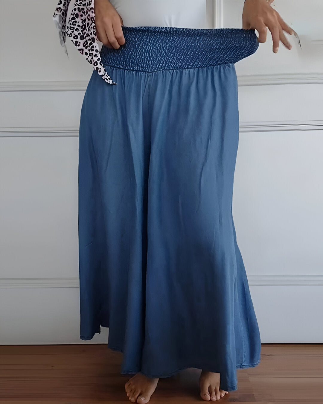 Trudy | Comfort Gamba Larga Pantaloni with Elastic Waist