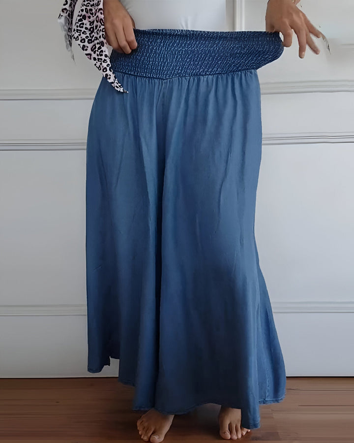 Trudy | Comfort Gamba Larga Pantaloni with Elastic Waist