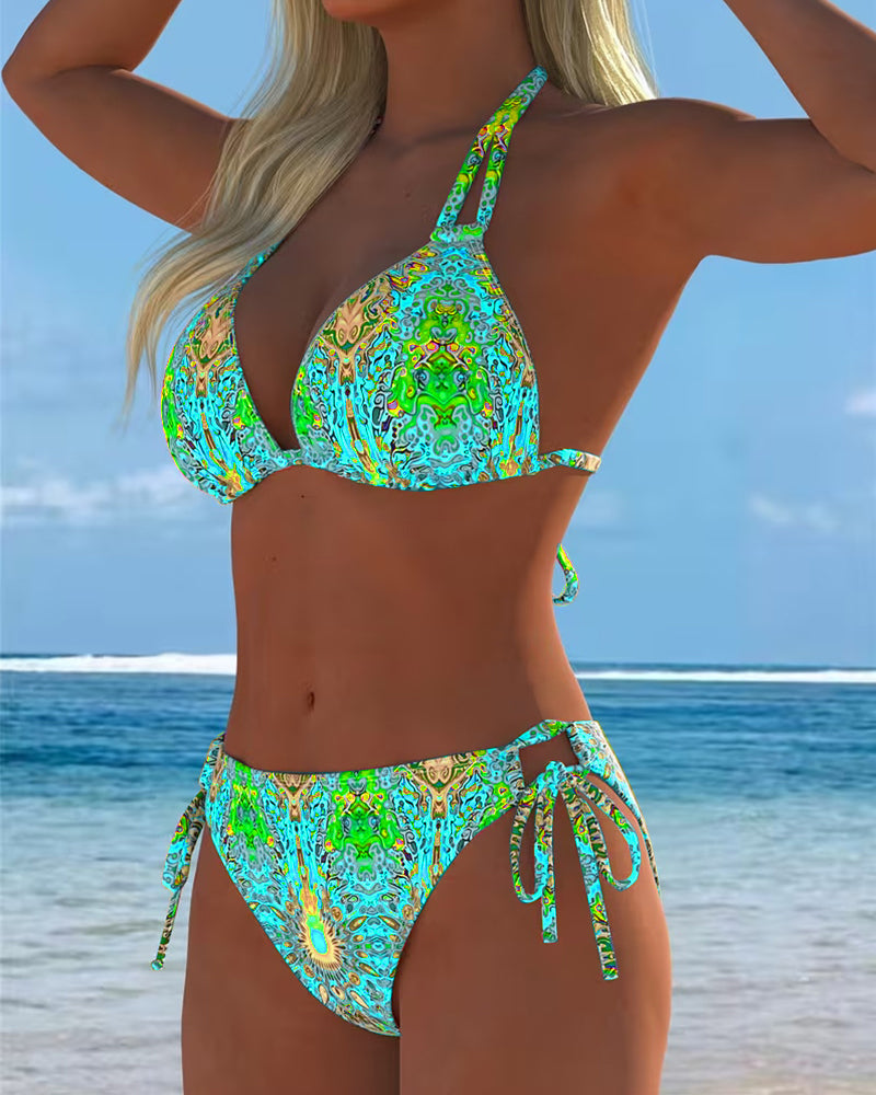 Mel | Colourful Halter-Stampa Bikini