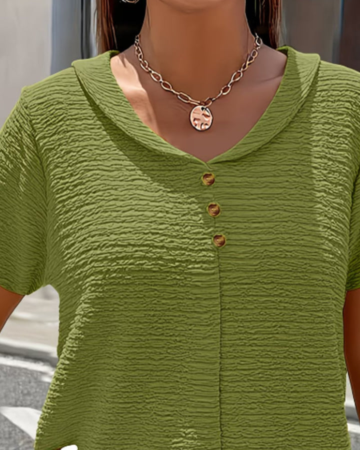 Barbara | T-shirt con Colletto e Bottoni