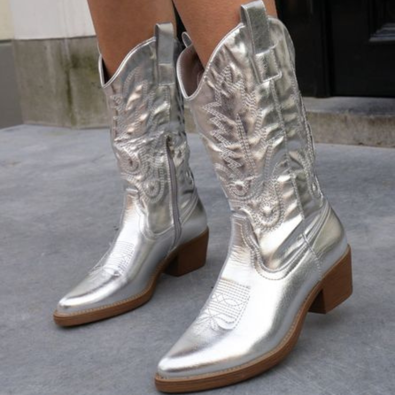 Gracie | Elegante Metallic Cowboy Stivali
