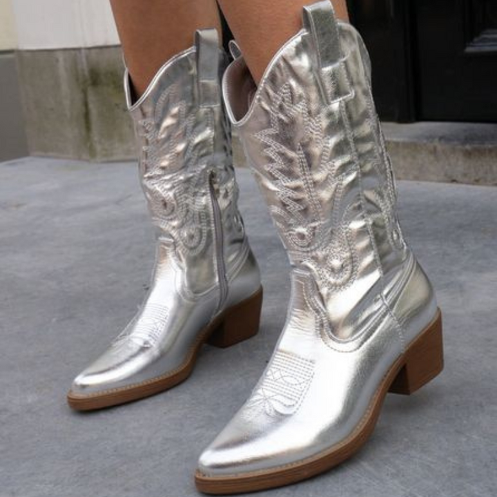 Gracie | Elegante Metallic Cowboy Stivali