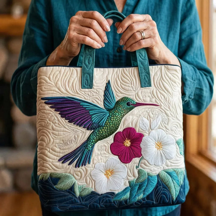Trapuntato Borsa - Hummingbird and Bianco Flower