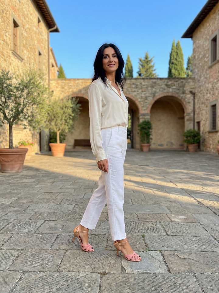 Yvonne | Elegante Roman Strap Ankle Strap Heeled Sandali