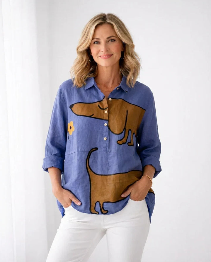 Candela | Oversize Dachshund Stampa Camicia