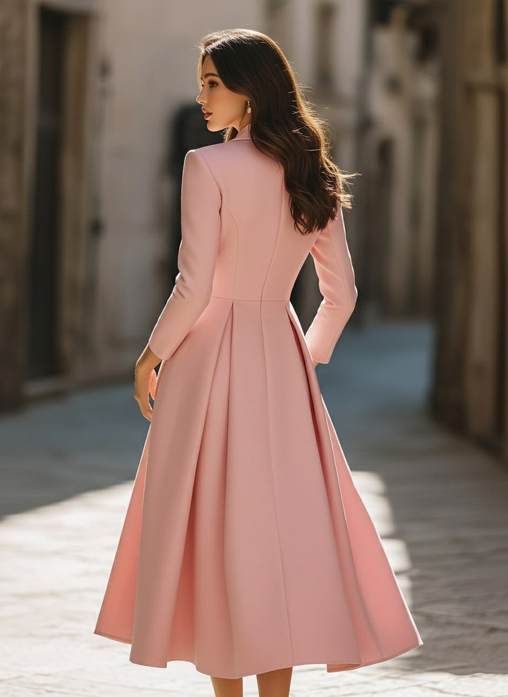 Emily | Elegante Pleated Blazer Midi Abito