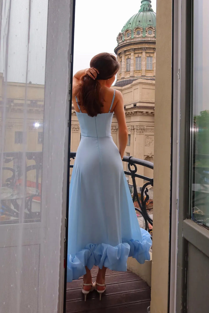 Heather | Abito Midi con Orlo a Balze e Linea ad A