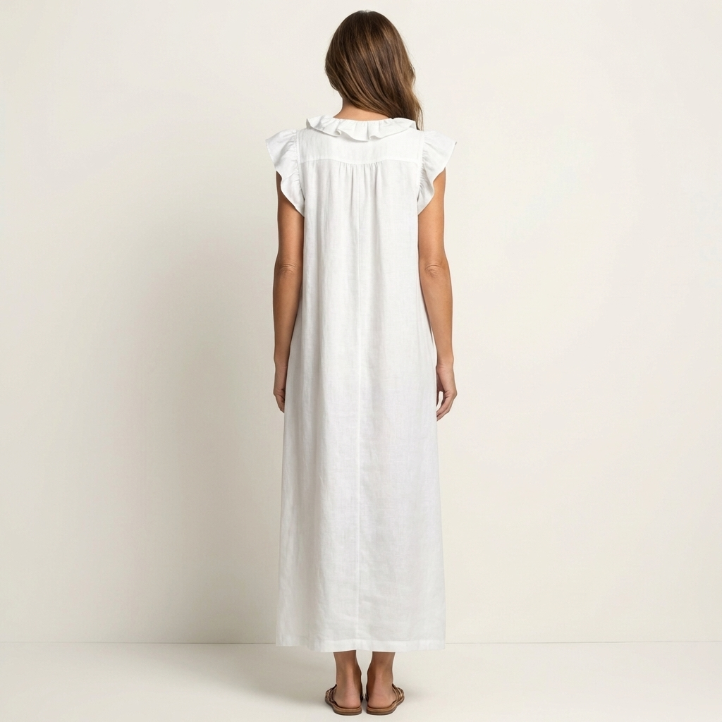 Josette | Ruffle Scollo a V Maxi Abito