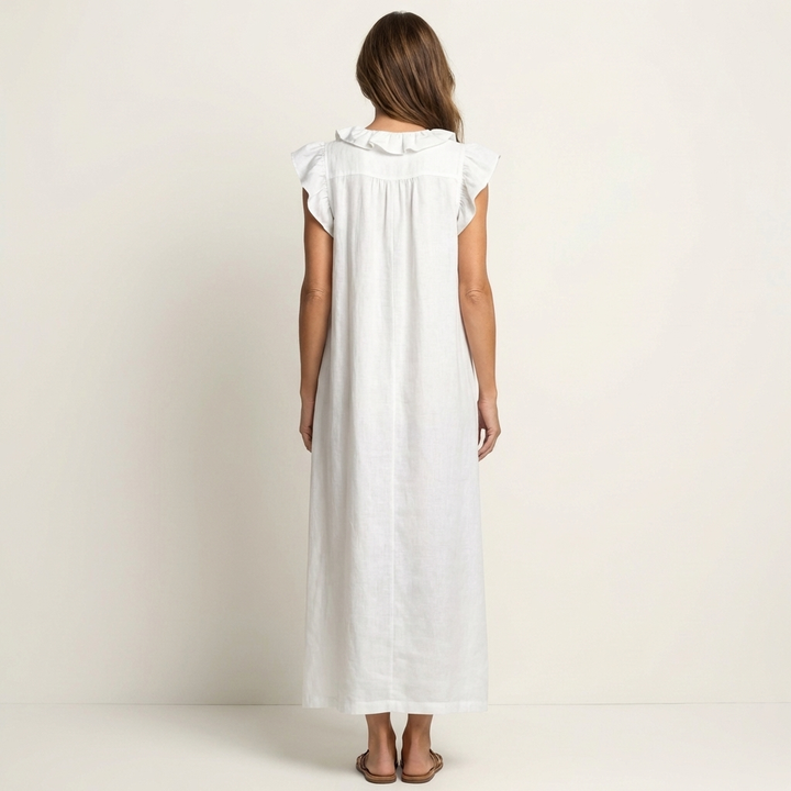 Josette | Ruffle Scollo a V Maxi Abito