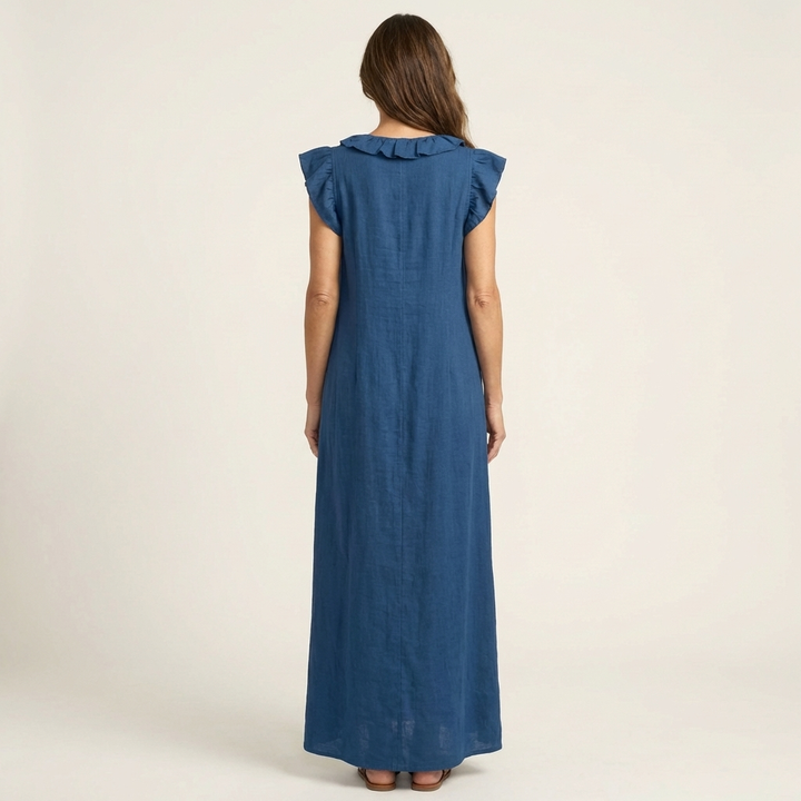 Josette | Ruffle Scollo a V Maxi Abito