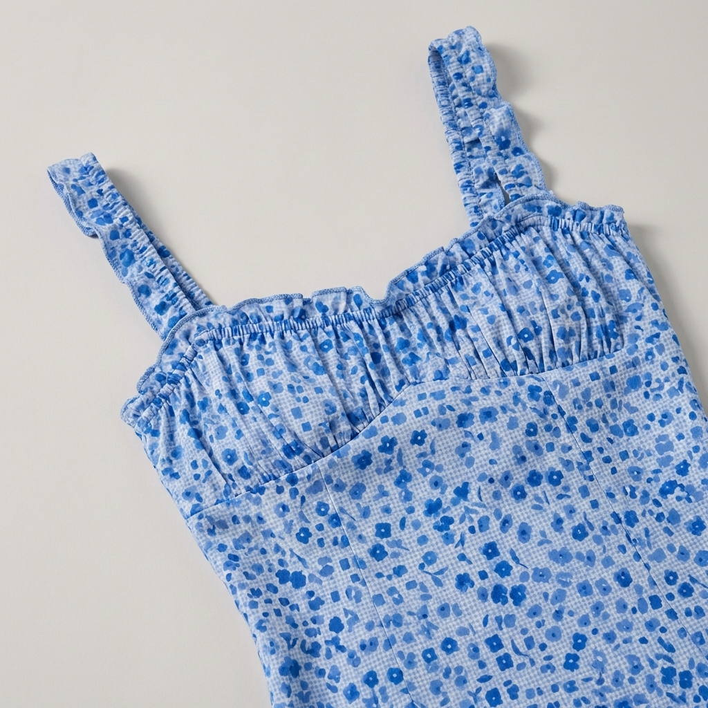 Amelie | Bohémien Floreale Midi Abito with Adjustable Straps