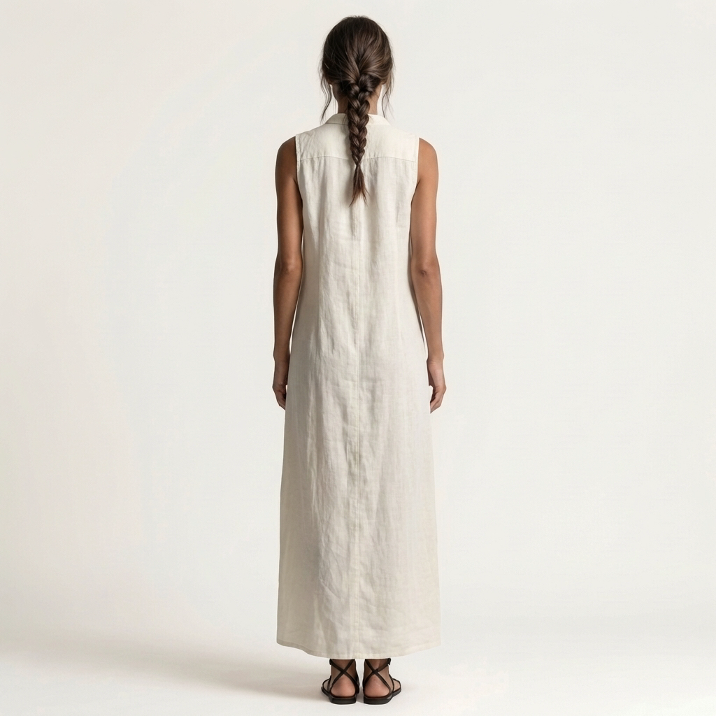 Mirabell | Hooded Button-Front Senza Maniche Maxi Abito