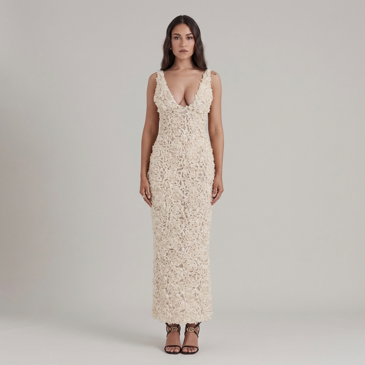 Vivienne | Pizzo Sheath Ceremony Midi Abito