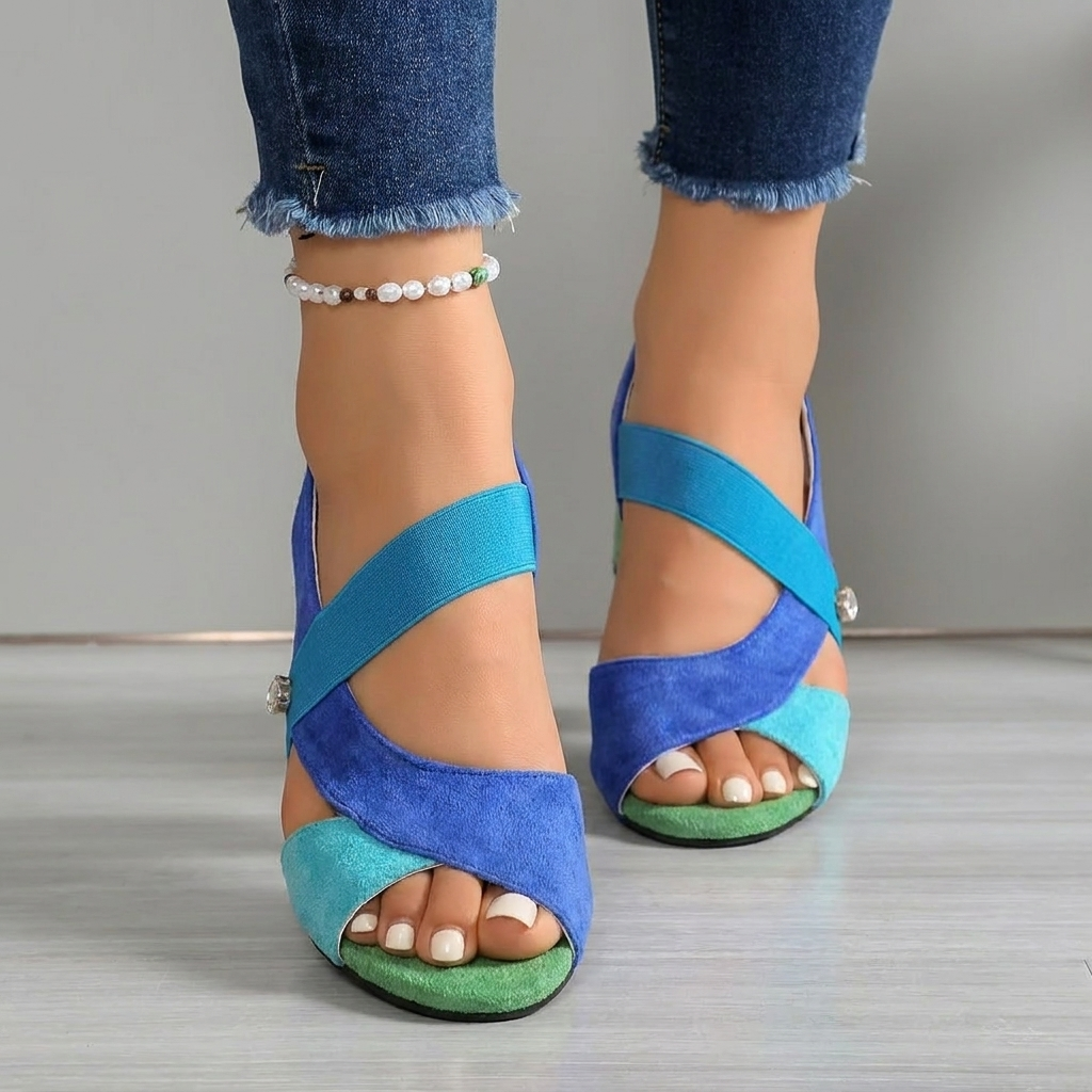 Colourful Cross-Strap Sandali