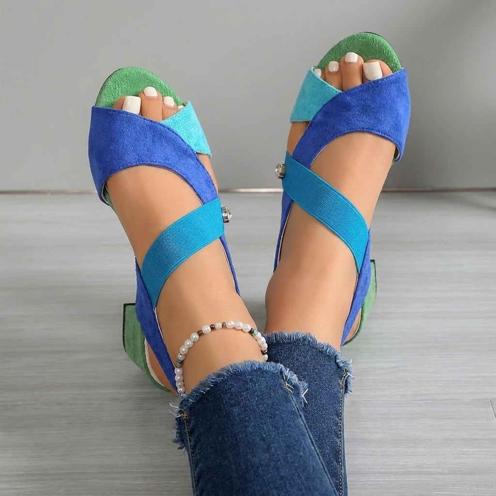 Colourful Cross-Strap Sandali