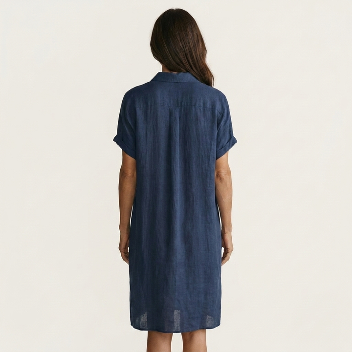 Nidalie | Midi Camicia Abito with Rolled Cuffs