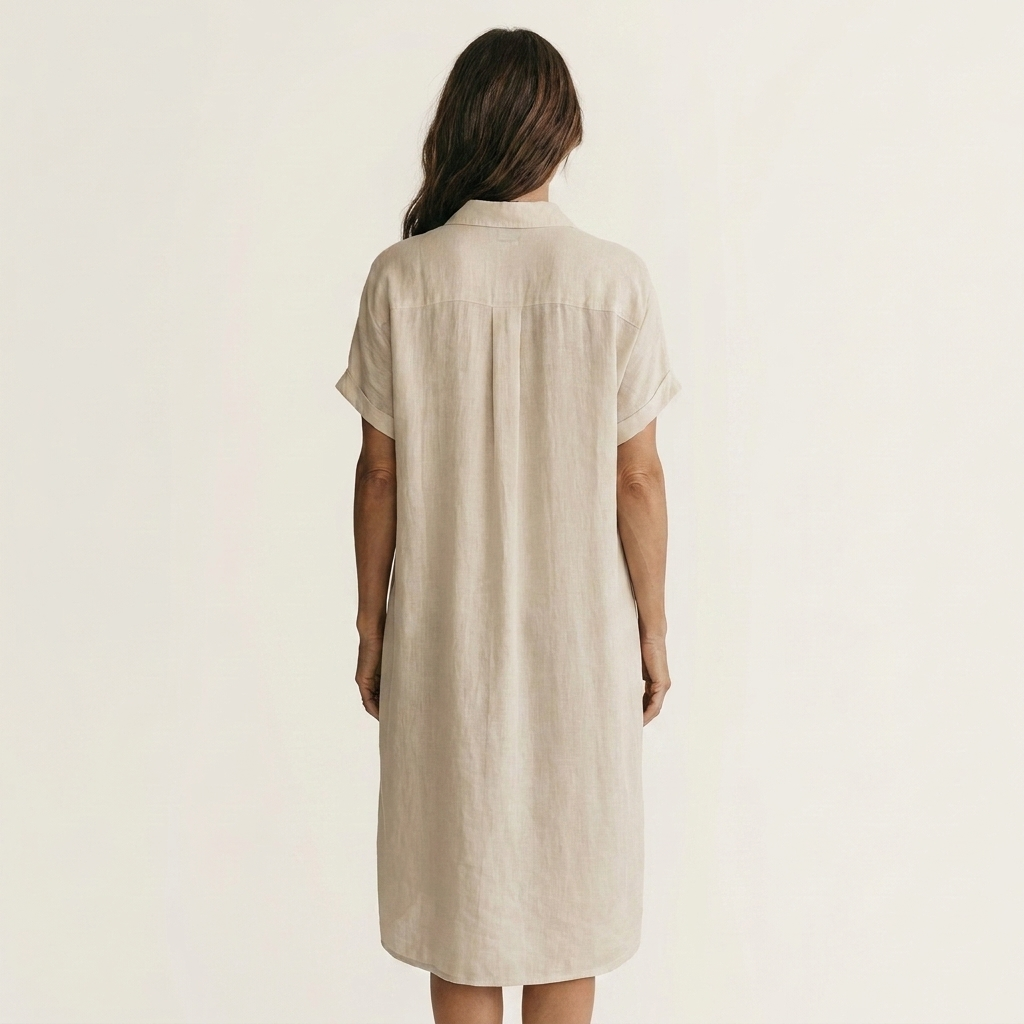 Nidalie | Midi Camicia Abito with Rolled Cuffs