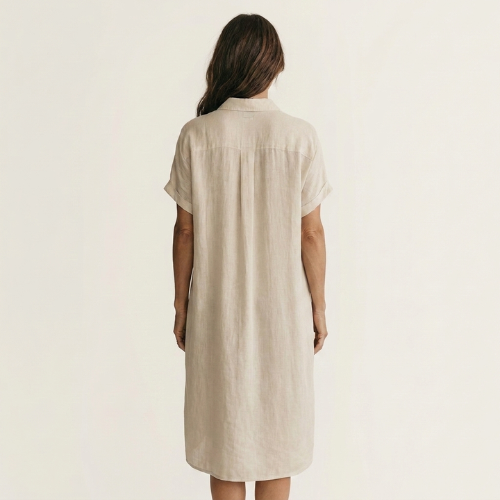 Nidalie | Midi Camicia Abito with Rolled Cuffs