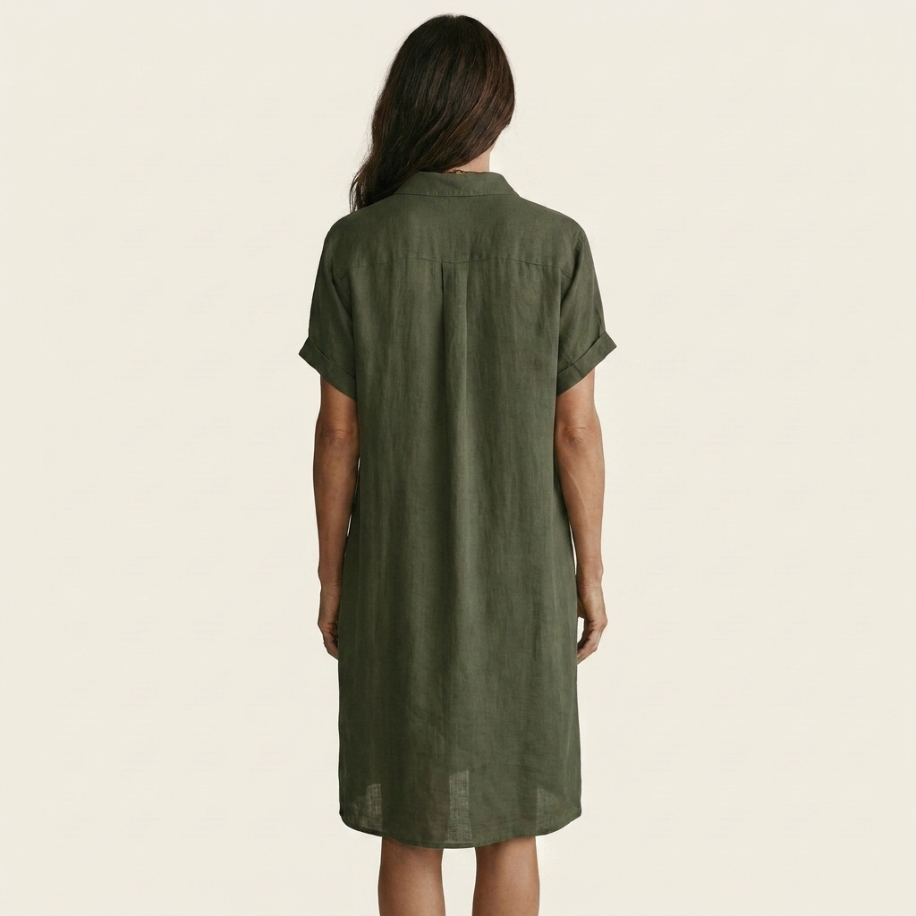 Nidalie | Midi Camicia Abito with Rolled Cuffs