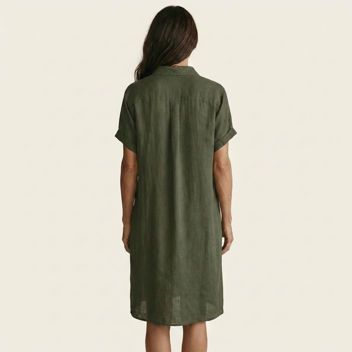 Nidalie | Midi Camicia Abito with Rolled Cuffs