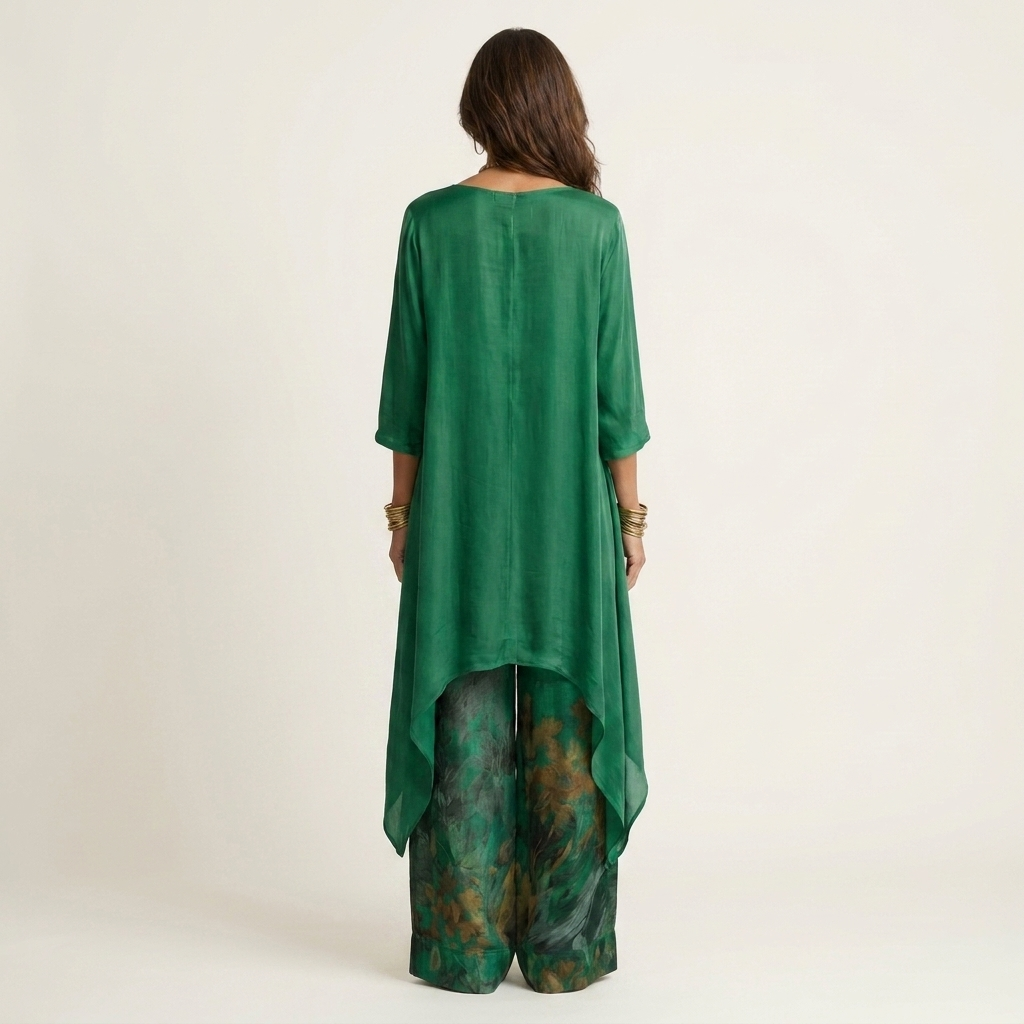 Cariola | Cotone-Seta Due Pezzi Completo with Asymmetric Tunic