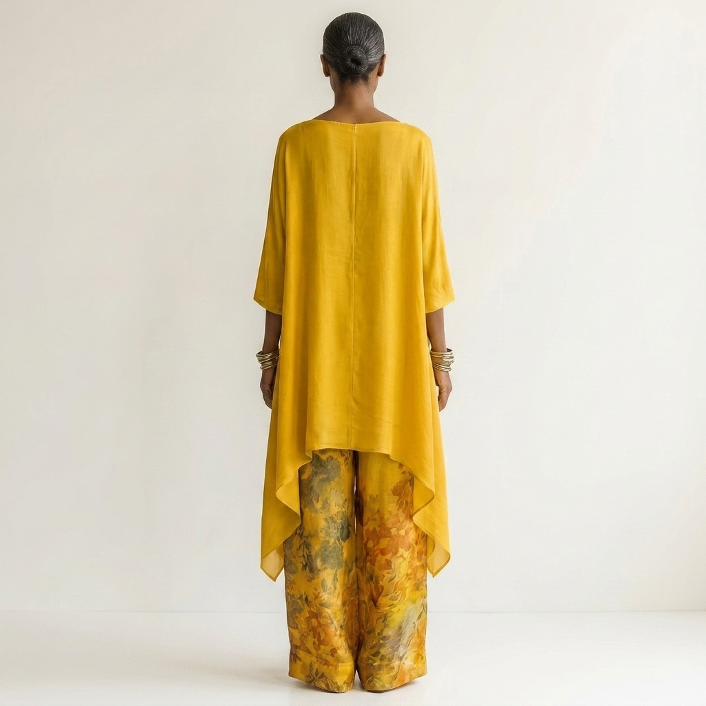 Cariola | Cotone-Seta Due Pezzi Completo with Asymmetric Tunic
