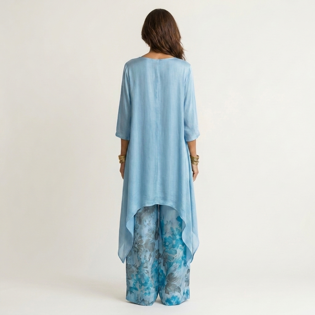 Cariola | Cotone-Seta Due Pezzi Completo with Asymmetric Tunic