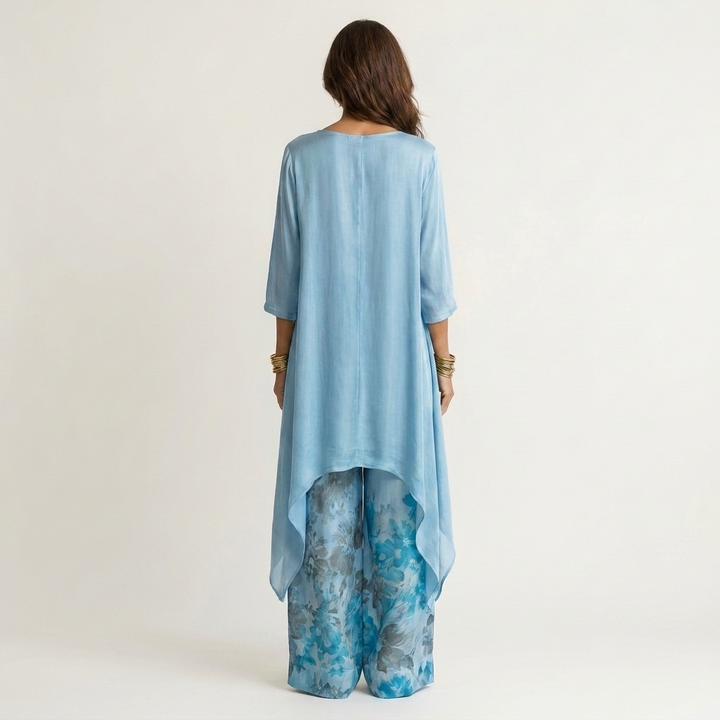 Cariola | Cotone-Seta Due Pezzi Completo with Asymmetric Tunic