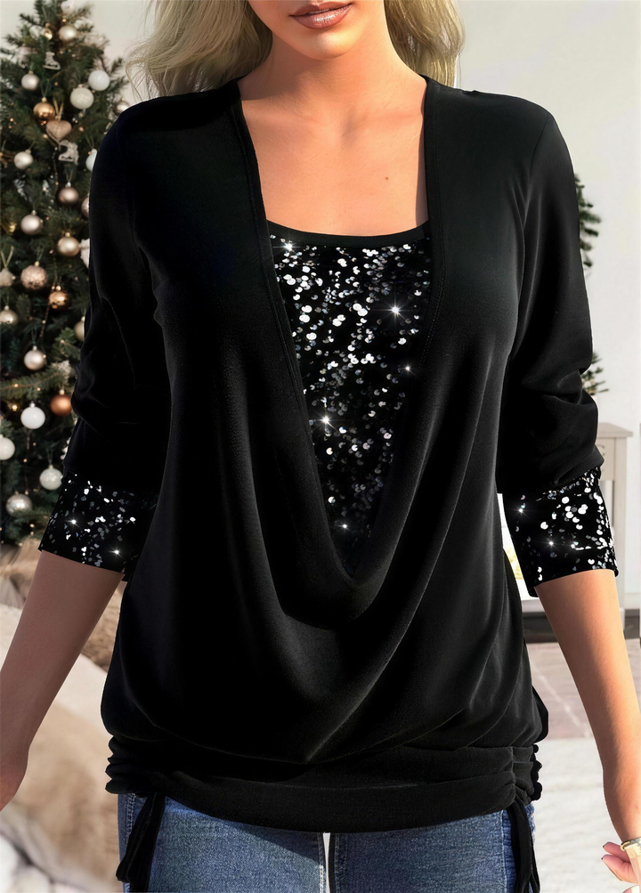 Illara | Paillettes Layer Twin Completo Camicetta