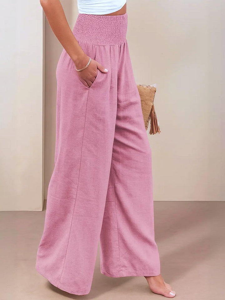 Sorrel | Morbido Shirred Waist Gamba Larga Pantaloni
