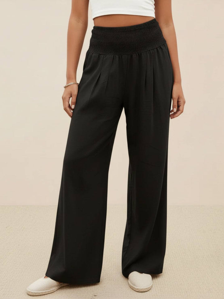 Sorrel | Morbido Shirred Waist Gamba Larga Pantaloni