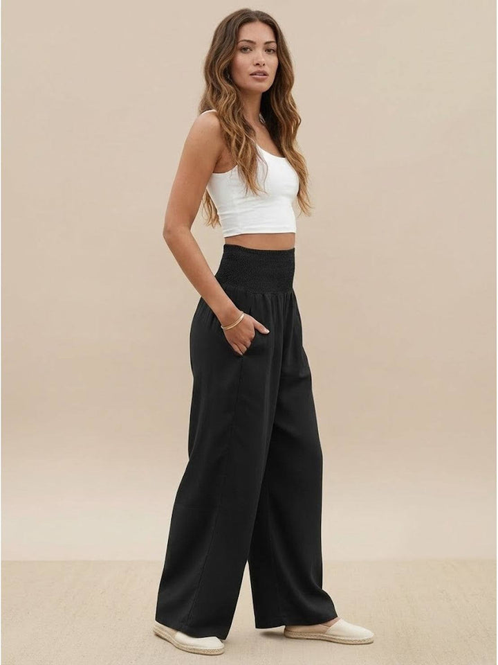 Sorrel | Morbido Shirred Waist Gamba Larga Pantaloni
