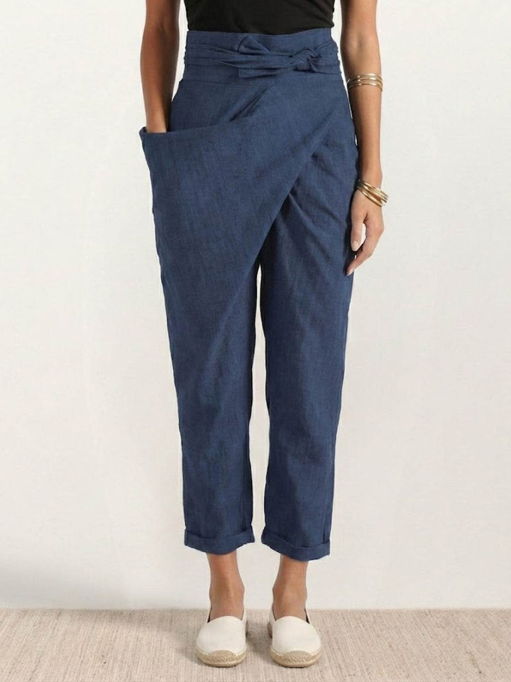 Vida | Sculpted High Waist Wrap Front Tapered Pantaloni