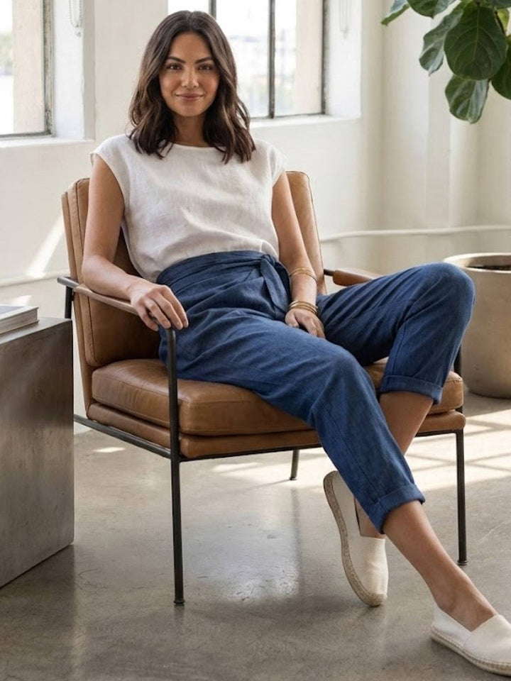 Vida | Sculpted High Waist Wrap Front Tapered Pantaloni