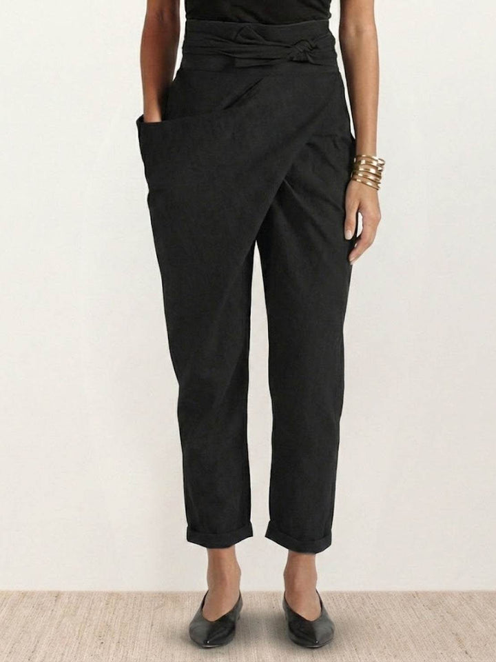 Vida | Sculpted High Waist Wrap Front Tapered Pantaloni