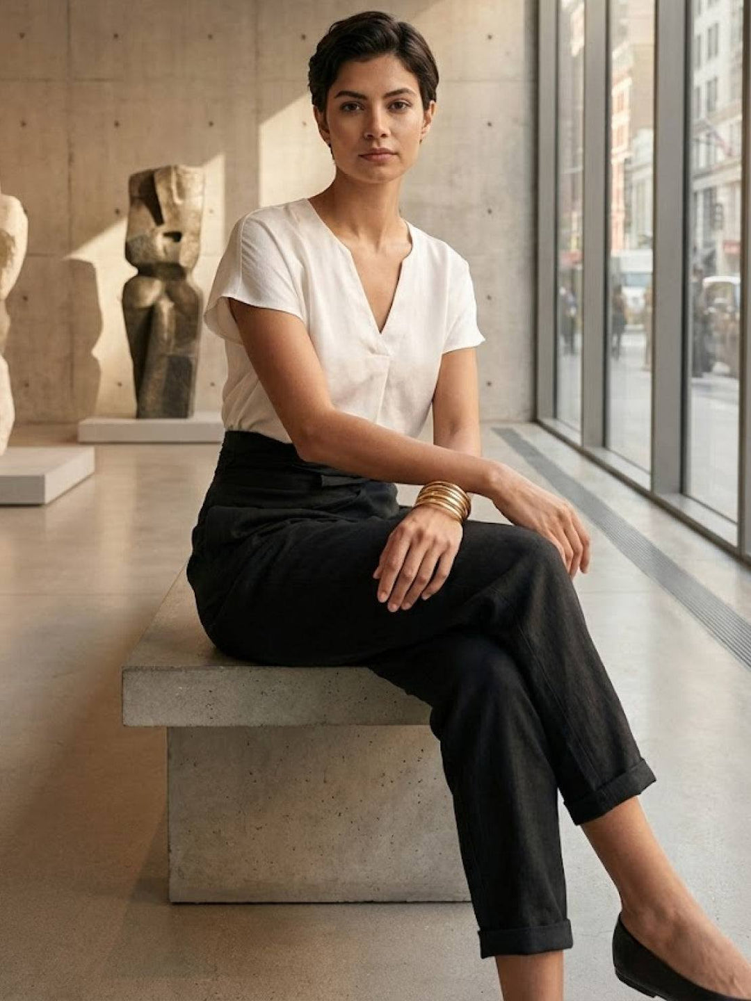 Vida | Sculpted High Waist Wrap Front Tapered Pantaloni