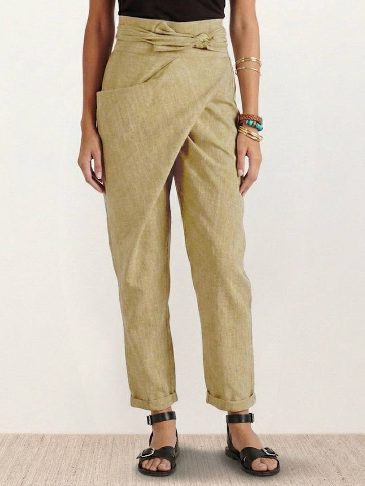 Vida | Sculpted High Waist Wrap Front Tapered Pantaloni